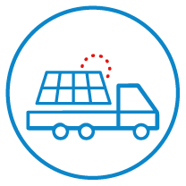 Icon of truck with solar module